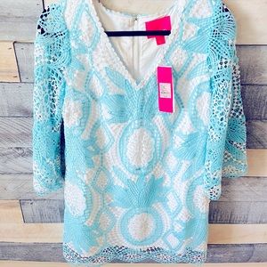 NWT Lilly Pulitzer Blue Ibiza Lottie Romper (Size 4)